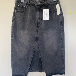 Velvet Heart Black Denim Mid Length Skirt Size 27 NWT